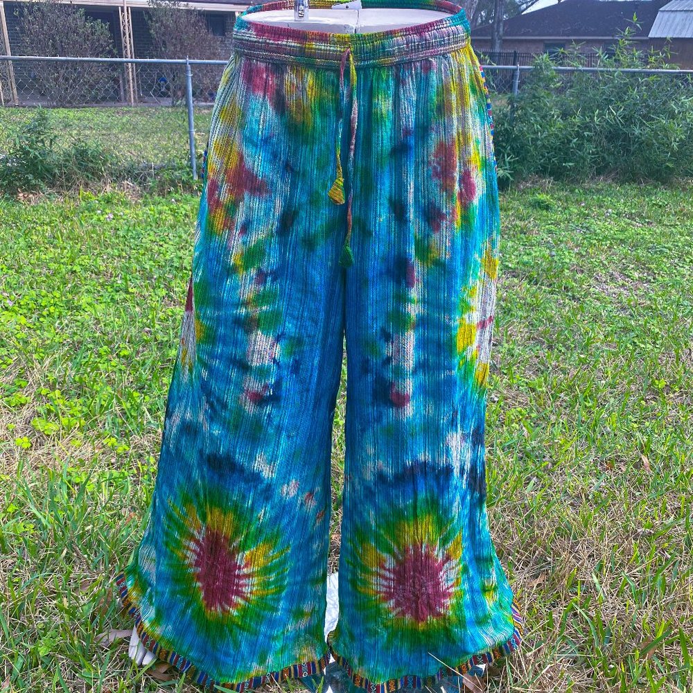 Tie-dye palazzo pants hippie pants